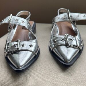 Stylish Silver Buckle Flats for Women
